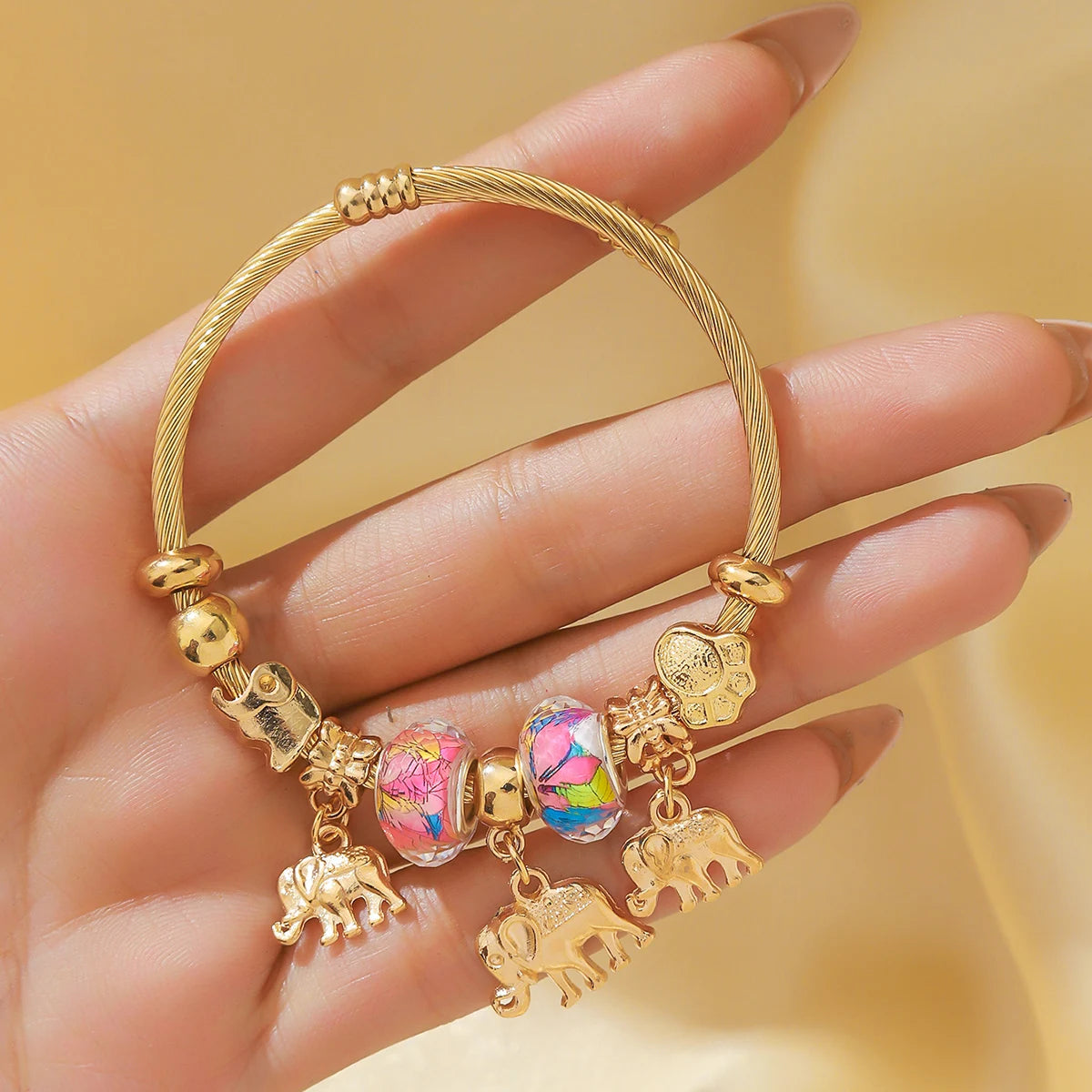 Women's Elephant & Tree of Life Charm Bracelet