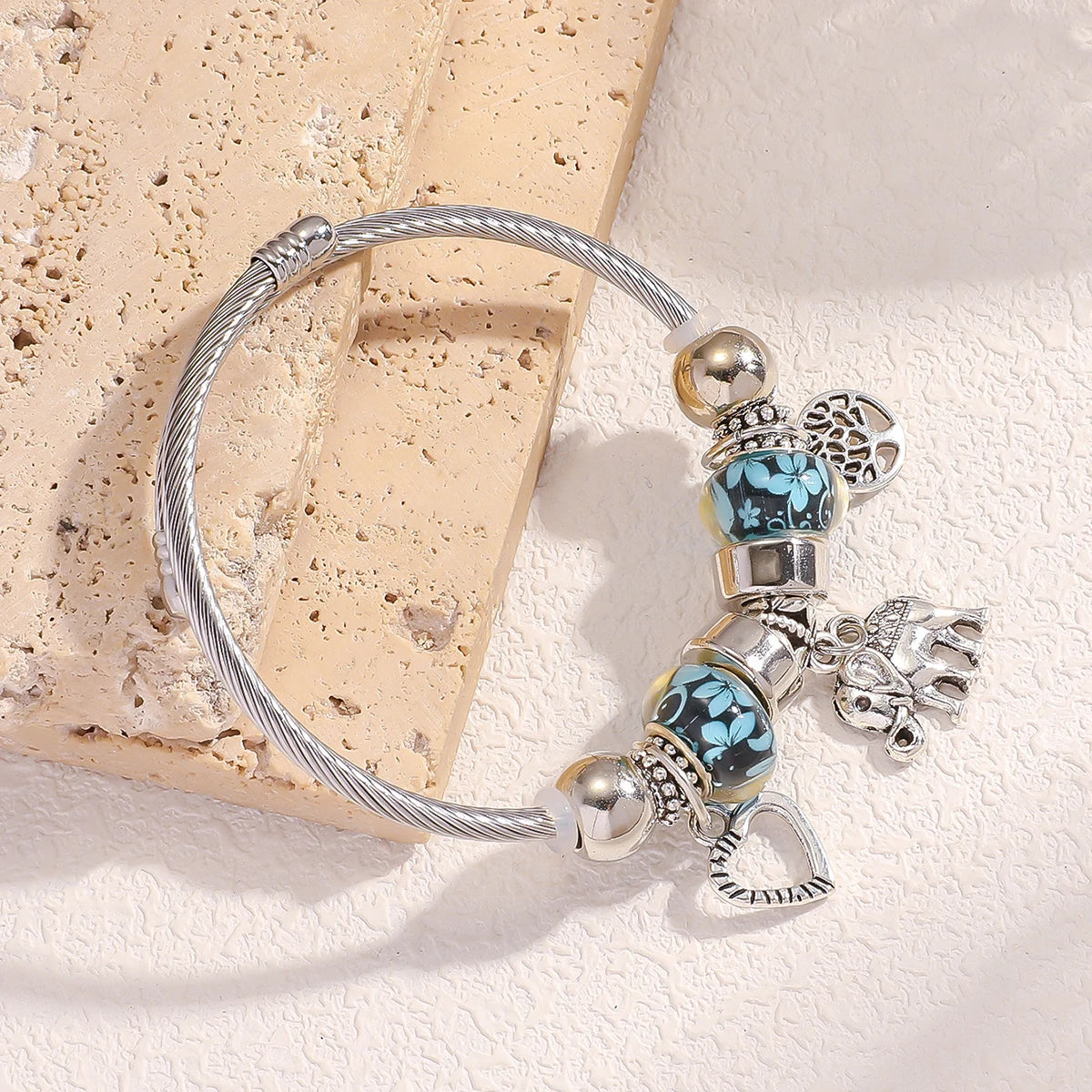 Women's Elephant & Tree of Life Charm Bracelet