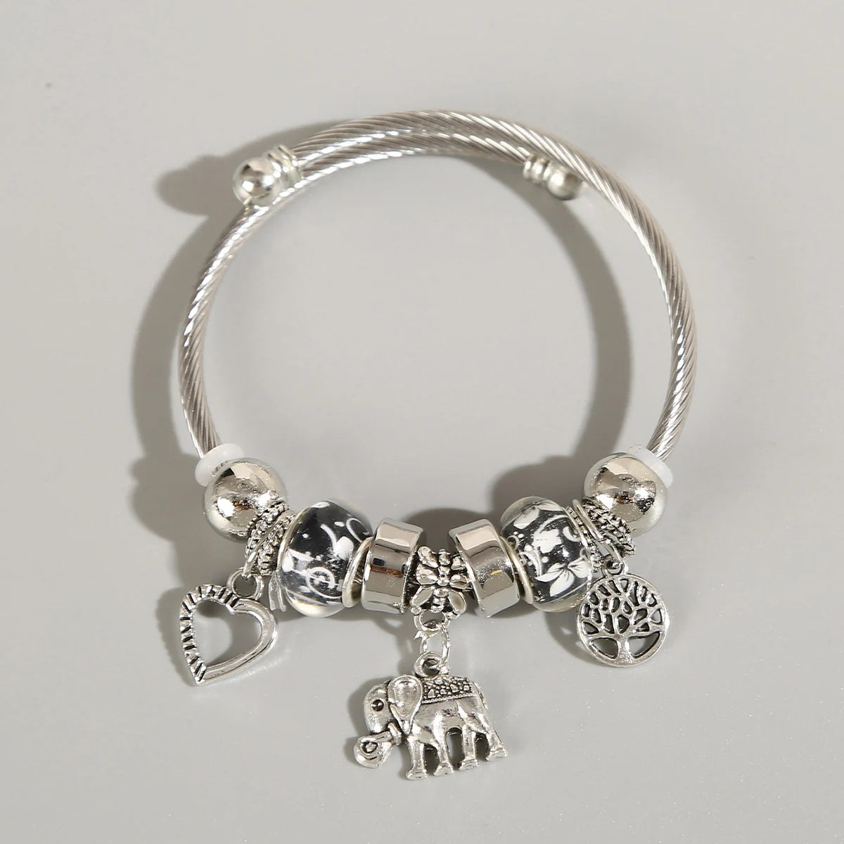 Women's Elephant & Tree of Life Charm Bracelet