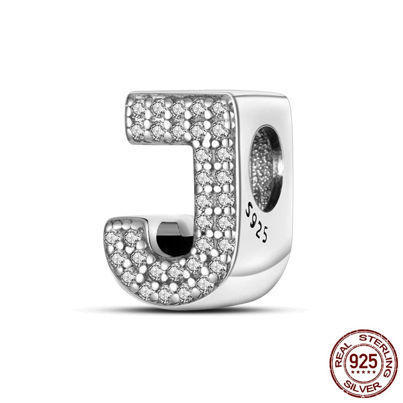 925 Silver A–Z Alphabet Letter Charm Beads