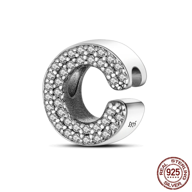 925 Silver A–Z Alphabet Letter Charm Beads