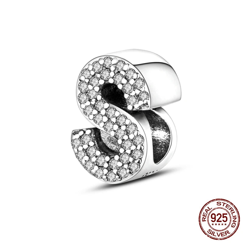 925 Silver A–Z Alphabet Letter Charm Beads