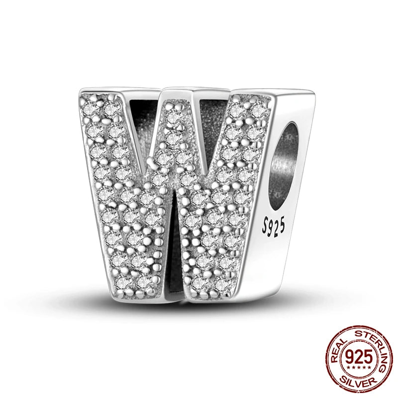 925 Silver A–Z Alphabet Letter Charm Beads