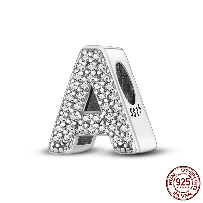 925 Silver A–Z Alphabet Letter Charm Beads