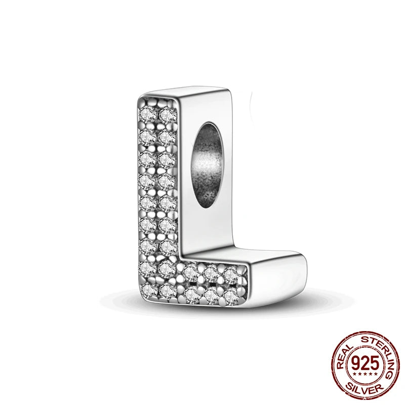 925 Silver A–Z Alphabet Letter Charm Beads