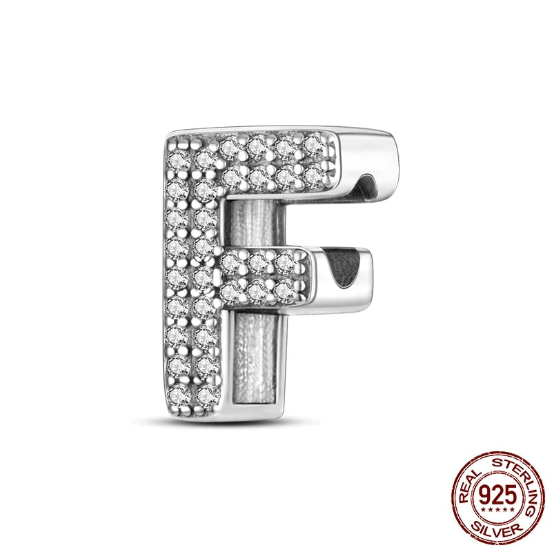 925 Silver A–Z Alphabet Letter Charm Beads