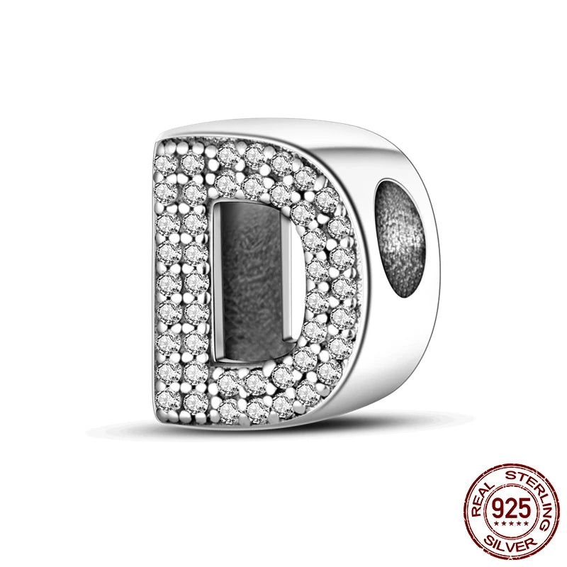 925 Silver A–Z Alphabet Letter Charm Beads