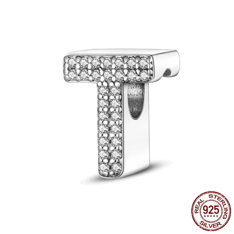 925 Silver A–Z Alphabet Letter Charm Beads
