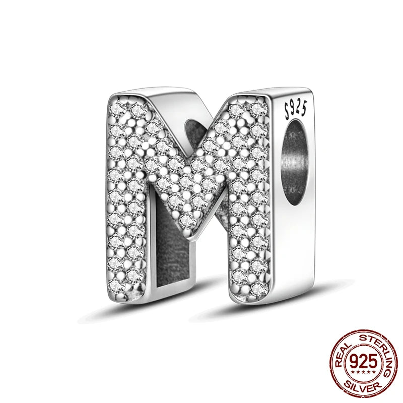 925 Silver A–Z Alphabet Letter Charm Beads