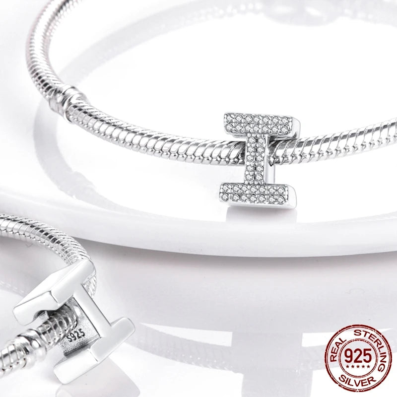 925 Silver A–Z Alphabet Letter Charm Beads