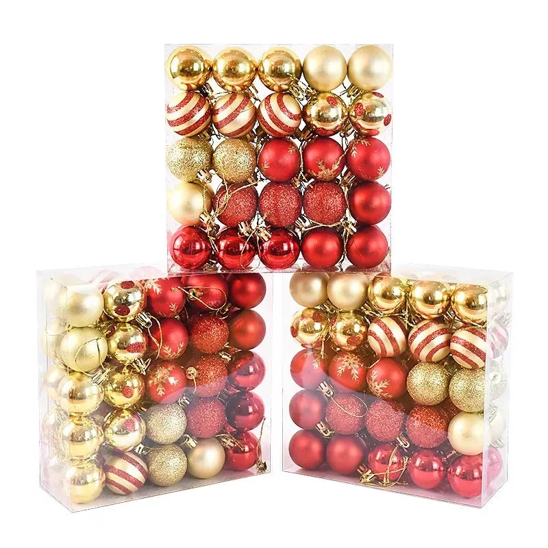 50Pcs Christmas Tree Balls Ornaments Set – Holiday Decoration 2025