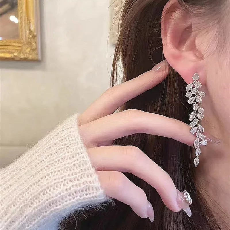 Exquisite Crystal Flower & Butterfly Tassel Earrings