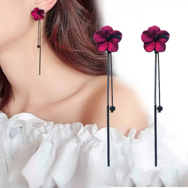 Exquisite Crystal Flower & Butterfly Tassel Earrings