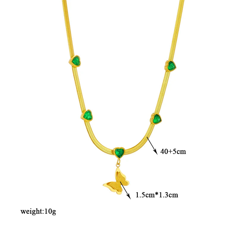 Butterfly & Moon Blue Eye Layered Necklace