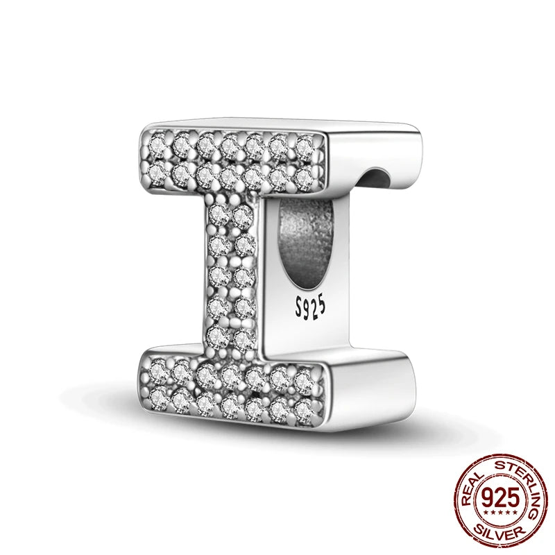 925 Silver A–Z Alphabet Letter Charm Beads