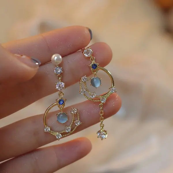 Exquisite Crystal Flower & Butterfly Tassel Earrings