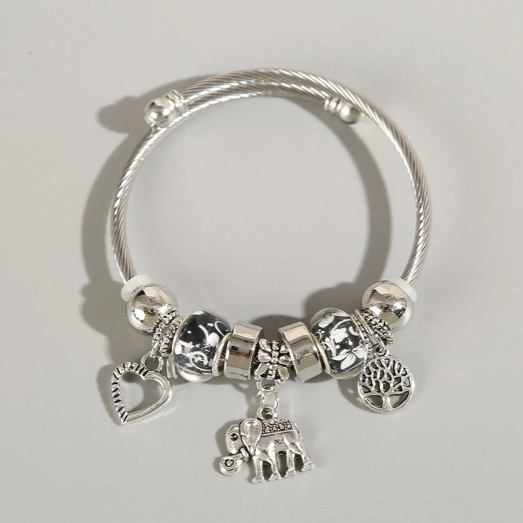 Women's Elephant & Tree of Life Charm Bracelet