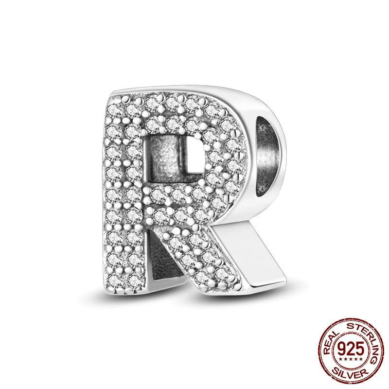 925 Silver A–Z Alphabet Letter Charm Beads