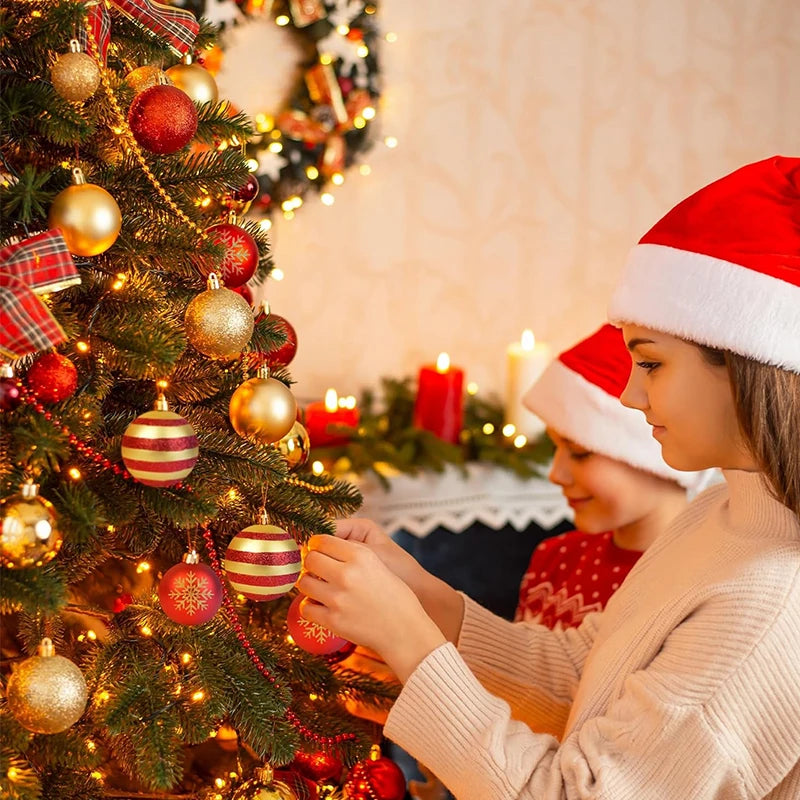 50Pcs Christmas Tree Balls Ornaments Set – Holiday Decoration 2025