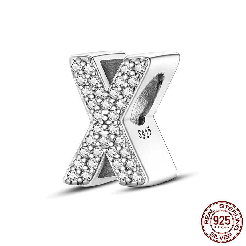 925 Silver A–Z Alphabet Letter Charm Beads