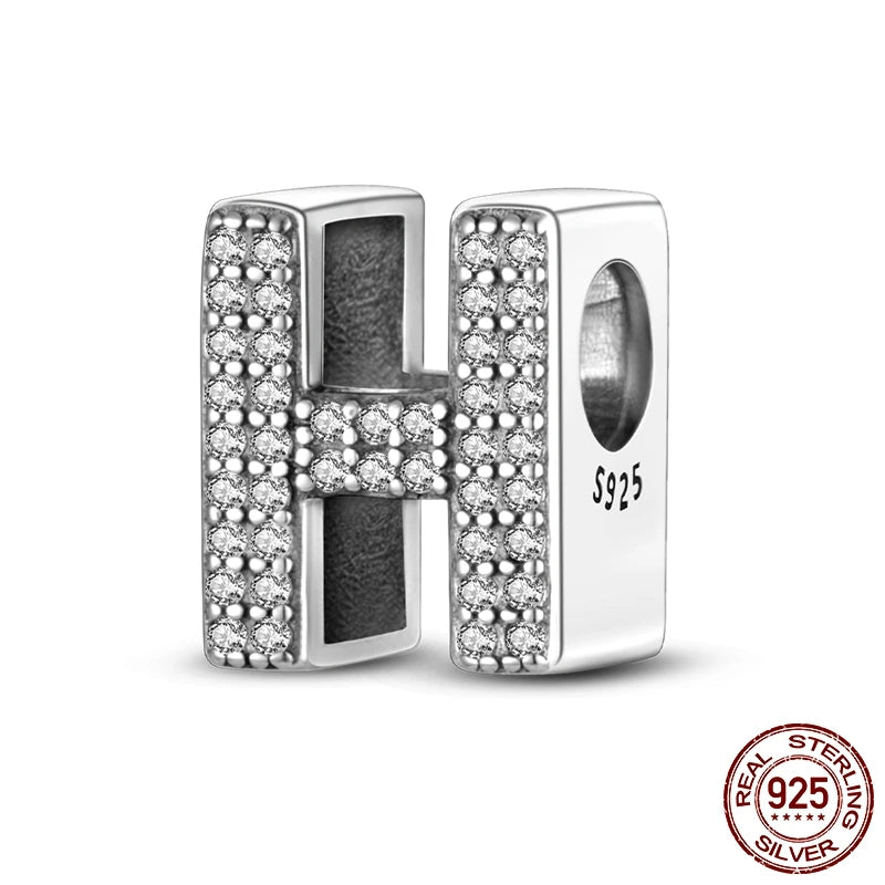 925 Silver A–Z Alphabet Letter Charm Beads