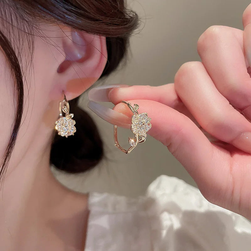 Exquisite Crystal Flower & Butterfly Tassel Earrings