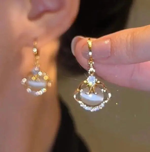 Exquisite Crystal Flower & Butterfly Tassel Earrings