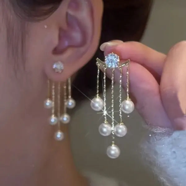 Exquisite Crystal Flower & Butterfly Tassel Earrings