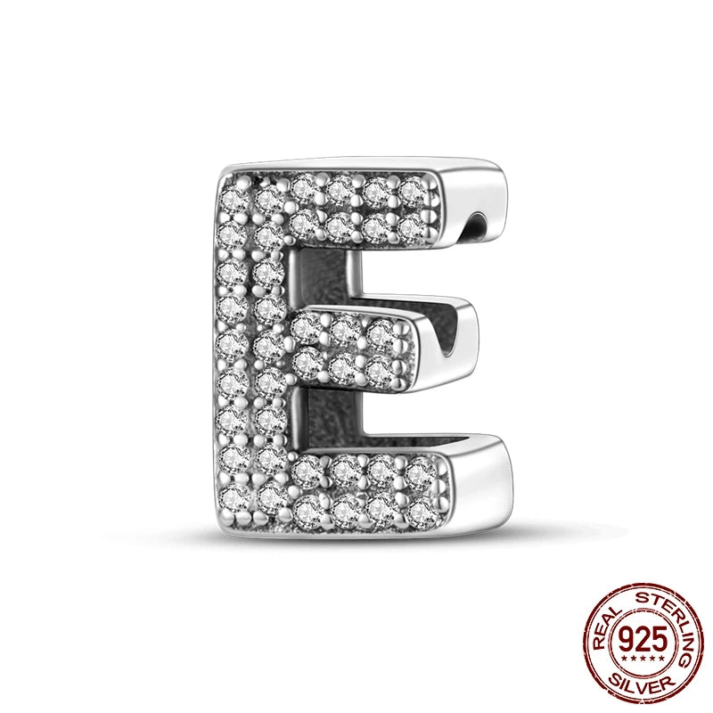 925 Silver A–Z Alphabet Letter Charm Beads